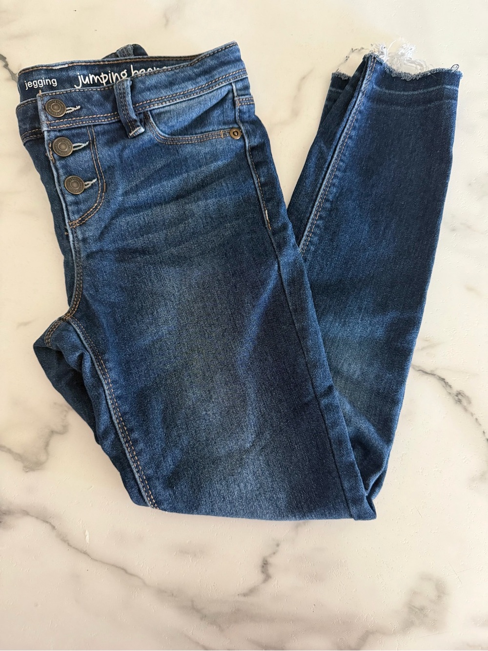 jumping beans Dark Blue High-Rise Button-Front Jeggings